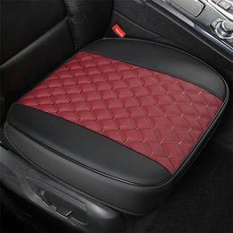 Waterproof Car Seat Cover Cushion Pad PU Leather Black Red Grey Anti-Slip Full Wrapping Bottom Protector Breathable Comfortable Durable For Summer With Pocket