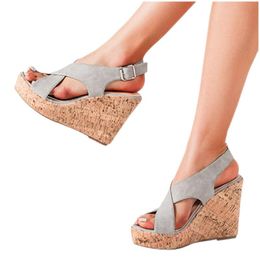 Summer Women Sandals 2021 Fashion Fish Mouth Wedges High Heels Platform Shoes Sexy Casual Dress Roman #4.23