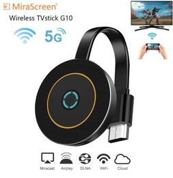 Mirascreen G10 2.4G 5.8g Wifi 4KテレビスティックAnycast Miracast iOS Android TVドングルレシーバーミラースケーンDLNAエアプレイ5GテレビスティックPK G2