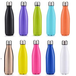Newest 350ml / 500ml Vacuum Cup Coke Mug Stainless Steel Bottles Insulation Cup Thermoses Fashion Movement Veined Water Bottles RRA7186