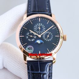 7 Styles Top Quality Watches K6F 43175/000R-B519 Patrimony Perpetual Calendar Cal.1120QP Automatic Mens Watch Blue Dial Leather Strap Gents Sports Wristwatches