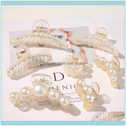 Jewellery Jewelrykorean Version Of Pearl Hair Clip Back Head Grip Elegant Temperament Simple Clips & Barrettes Drop Delivery 2021 3Buai
