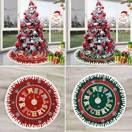 Christmas Decorations 90cm/122cm Cloth Cartoon Printing Tree Skirt Creative Bottom Decoration