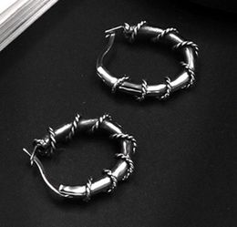 Stud Earrings Men Stainless Steel Retro Women Statement Hip Hop Chain Earring Round Jewelry 2021 Gifts For Woman Accessories