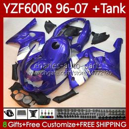 Body +Tank For YAMAHA Thundercat YZF600R YZF 600R 600 R 96-07 Bodywork White blue 86No.74 YZF-600R 1996 1997 1998 1999 2000 2001 YZF600-R 96 02 03 04 05 06 07 Fairings