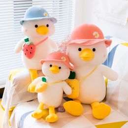 Cartoon cute little yellow duck doll stuffed toy school duck dolls gifts for children