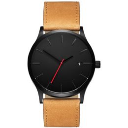 Men's watch with calendar fashion business quartz watch frosted belt watch