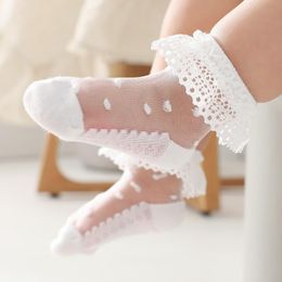 -0-3y Baby Socks Summer Fin Thin Transpirable Malla para niños Malla Princesa Linda Ropa de niña