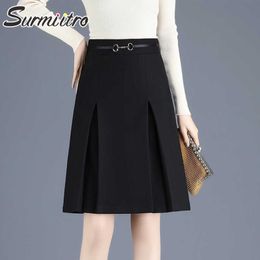 SURMIITRO Fashion Summer Skirt Women Korean Style Ladies Black Aesthetic High Waist Mini Office Skirt Female OL 210712