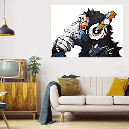 Animal Monkey Huge Oil Painting On Canvas Home Decor Handpainted &HD Print Wall Art Pictures Customization is acceptable 21062019