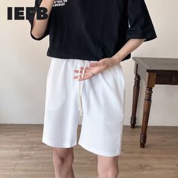 IEFB Men's Summer Shorts Korean Trend Drawstring White High Waist Shorts Men's Sports Pants Casual Wide Leg Shorts 9Y7693 210524