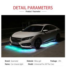 Car Flexible Underglow Strip Light LED Underbody Remote /APP Control RGB Neon Lights Auto Decorative Ambient Atmosphere Lamp
