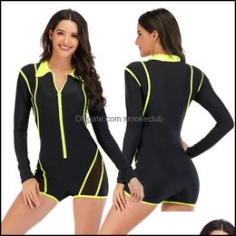 Beach Equipment Water Sports & Outdoors Women Swimswear One Piece Surfsuit Swimsuit Surfing Suits Long Sleeve Swimming Bathing Floral Beachw