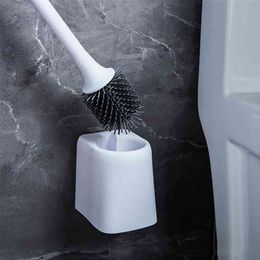 TPR Toilet Brush Rubber Head Holder Cleaning for Wall Hanging Household Floor Bathroom Accessories 210423