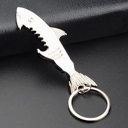 Bottle Opener Keychain Promotion Gift Shark Customised Shark Shaped Zinc Alloy Beer Women Men Key Rings