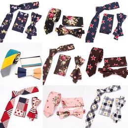 Tie Set Skinny Flower Rose Wedding Pocket Square Handkerchief Butterfly Necktie Gifts for Men