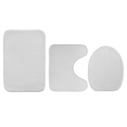 Sublimation Bathroom Mat Set Toilet Seat Covers Thermal Transfer 3 pieces Bathroom Sets White Blank Home decor A02