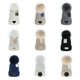 Designer beanies Skull Caps Fashion Fax Fur Pom Beanie Breathable Keep Warm Cashmere Hat for Man Woman High-quality Elastic cap Knitted hat