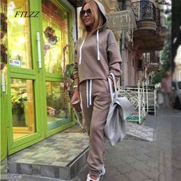 Spring Autumn Tracksuit Suit Women Set Long Sleeve Thicken Hooded Sweatshirts 2 Piece Casual Sport 210430