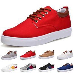 men Cotton Fabric canvas shoes black white blue grey red Khaki Split mens casual out Comfortable jogging walking sneakers 40-45