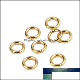 Other Jewelry Findings & Components Stainless Steel Open Jump Rings Circle Gold Color Ring For Diy Making Handmade Aessories 4Mm Dia. Drop D