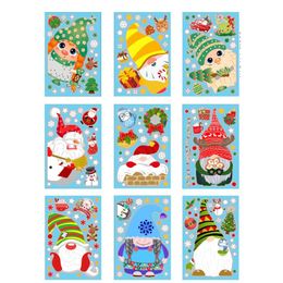 Window Stickers Christmas Dwarf Electrostatic Glass Paste Scene Decorate Santa Claus Wall Comfortable Halloween Party Prop