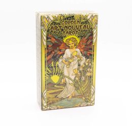 Tarot Card Golden Art Nouveau Decks Oracles for Fate Divination Deck Board Game Adult Playing games individual