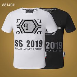 Designer Mens PP Skull Diamond t shirts Short sleeve Brand Spring and Summer high O-Neck Quality Skulls TShirt tees phillip plain p836