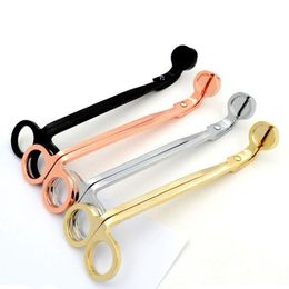 200pcs Candles Cut Off Tools Scissors 18cm Stainless Steel Snuffers Candle Wick Gold Black Silver Rose Cutter Tool Trimmer Oil Lamp 4 Colors UPS