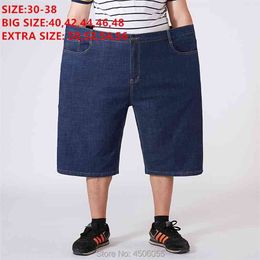 Men Shorts Denim High Waist Summer Short Jeans Loose Masculino Mens Homme Oversized Big Plus Size 48 50 52 54 56 Bermuda 210629