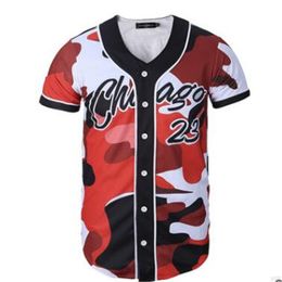Jersey de beisebol masculino 3D t-shirt impresso botão camisa unisex verão casual undershirts hip hop tshirt adolescentes 012