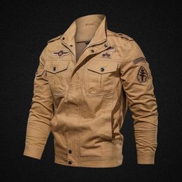 2021 Autumn New Multi-Pocket Men's Jacket Military Uniform Men's Cotton Large Size Outdoor Casual Work Jacket Men X0710