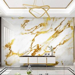 Wallpapers Custom 3D Golden Marble Self Adhesive Wallpaper Modern Abstract Art Po Mural Living Room TV Sofa Bedroom Decor Waterproof