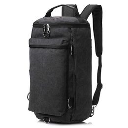 45L Canvas Backpack Multi-function Travel Large Capacity Military Tactical Backpack Army Male Shoulder Bags Outdoor Camping Bag Y0721