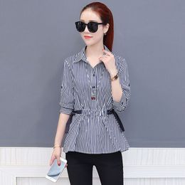 Office Work Wear Women Spring Summer Style Chiffon Blouses Shirts Lady Casual Bow Tie ong Sleeve Blusas Tops DF2420 210317