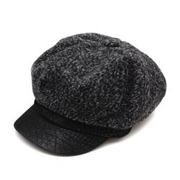 Kagenmo Female Winter Octagonal Hat Thick Fur Keep Warm Outdoor Stroll Visor Women All-Match Easy Good Woollen Berets