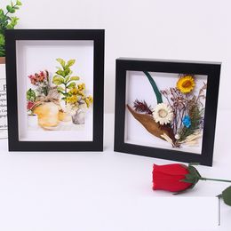 Creative Shadow Box Depth 2CM For DIY Flowers,Art Crafts,Pins, Medals,Tickets Dispaly,3D Po Frame,Mounted Wall Decorative