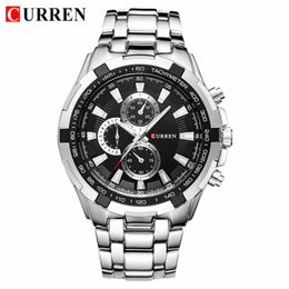 CURREN Watches Men Top Brand Luxury Fashion Casual Watch Male Stainless Steel Waterproof Quartz Wristwatch Relogio Masculino 210329