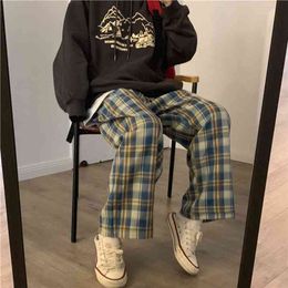Houzhou Harajuku Pant Pant Grande Calças de Perna Largura Estilo Coreano Cintura Cintura Capitada Pijama Primavera Verão 210721