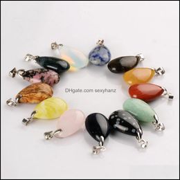 Pendant & Jewelry Necklaces Pendants Assorted Natural Stone Water Pendum Crystal Orite Opalite Obsidian Chakra Healing Reiki Beads& Drop Del