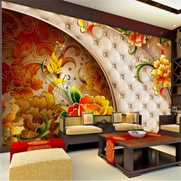 3d Mural Wallpaper Modern Noble Pattern Yellow Flower Design Wallpapers Home Decoration