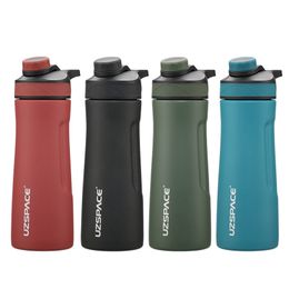 UZSPACE Thermos Stainless Steel Vacuum Flask Cup Creative Portable Leakproof Travel Mug 2 Style Lid Thermo Bottle With Handgrip 210809