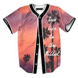 Men's Baseball Jersey 3d T-shirt Printed Button Shirt Unisex Summer Casual Undershirts Hip Hop Tshirt Teens 032