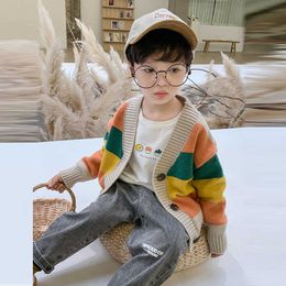 2021 Autumn Kids cardigan coat boy sweaters candy-colored 100% cotton Baby Boys girls single-breasted jacket outer wear Y1024