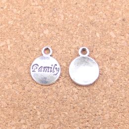 164pcs Antique Silver Bronze Plated plates family Charms Pendant DIY Necklace Bracelet Bangle Findings 11mm