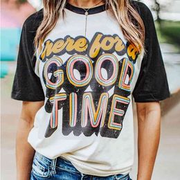 Beautiful Letter Printed T-shirt Women Graphic T-shirt Harajuku Tops Tee Cute Short Sleeve Female Tops 210521