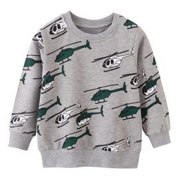 16 Styles INS Boy Kids Clothing Hoodie 100% Cotton O-neck Long Sleeve Full Dinosaur Rainbow Plane Different Design Print spring fall Outwear Child Casual Clothes