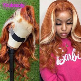 Malaysian Human Hair 4X4 Lace Wig 350/613# Color Body Wave Adjustable Band Dyed Remy Wigs