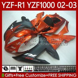 OEM Bodywork For YAMAHA YZF R1 1000CC YZF-1000 YZF-R1 Orange Black 2000-2003 Body 90No.115 YZF R 1 1000 CC YZF1000 2002 2003 2000 2001 YZFR1 02 03 00 01 Motorcycle Fairing