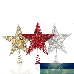 Supplies Christmas Five-Pointed Star Wrought Iron Ornament Tree Top SequinsFive-Ppointed Layout